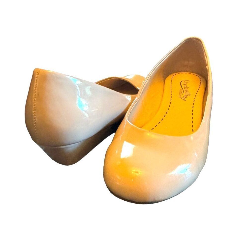 City classified Comfort Nude Women's Patent Leather Ballet Flats